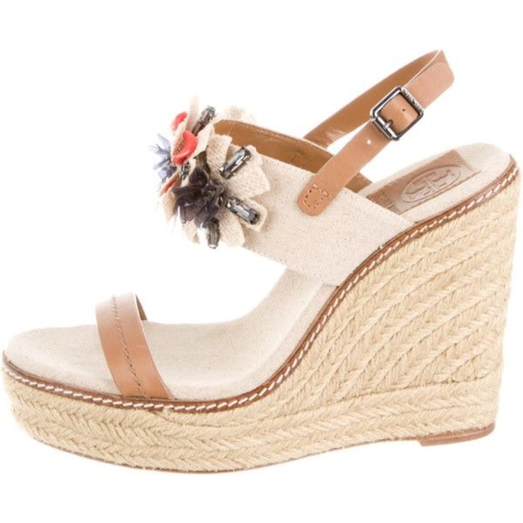 Tory Burch Shoes - Tory Burch Sz 8.5 Mallory Lin Espadrille Wedges